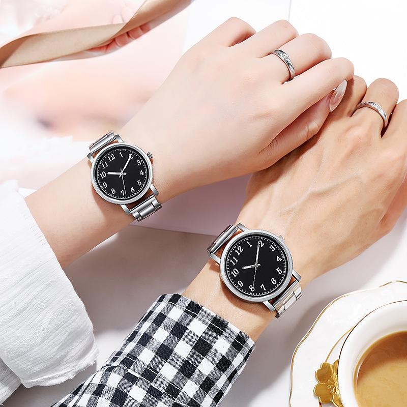 Damen-Stahlband Herren- und Damen-Paaruhren, Ein Paar Geschenkuhren