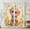 2 Pcs   Filtering Curtains (excluding Rods   Non-movable   Without Batteries) Cute Monkey for Use In Bedrooms and Living Rooms