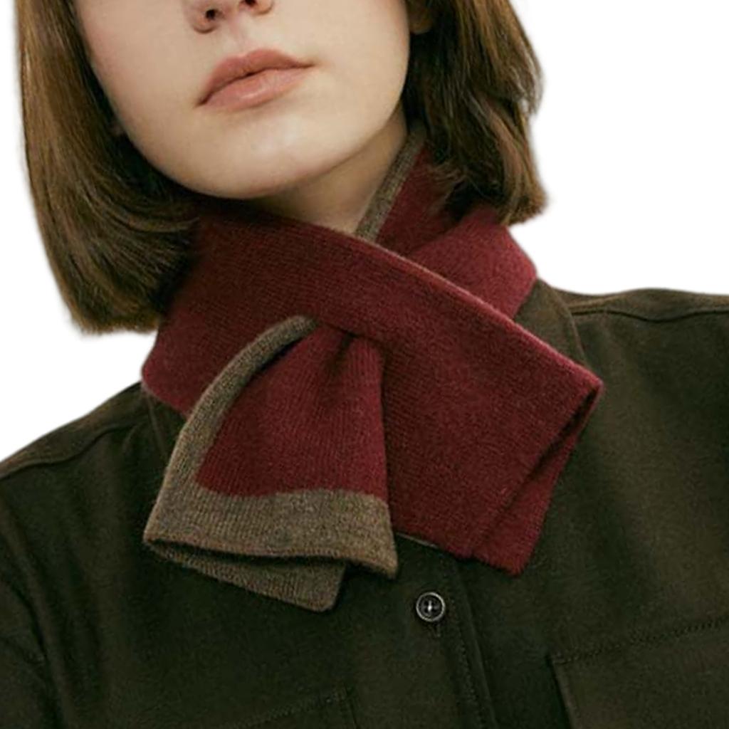 Warm Knitting Short Scarf for Office Suit Decorative Neck Gaiter Neck Shawl Women Neckwear Outdoor Indoor Crossed Scarf