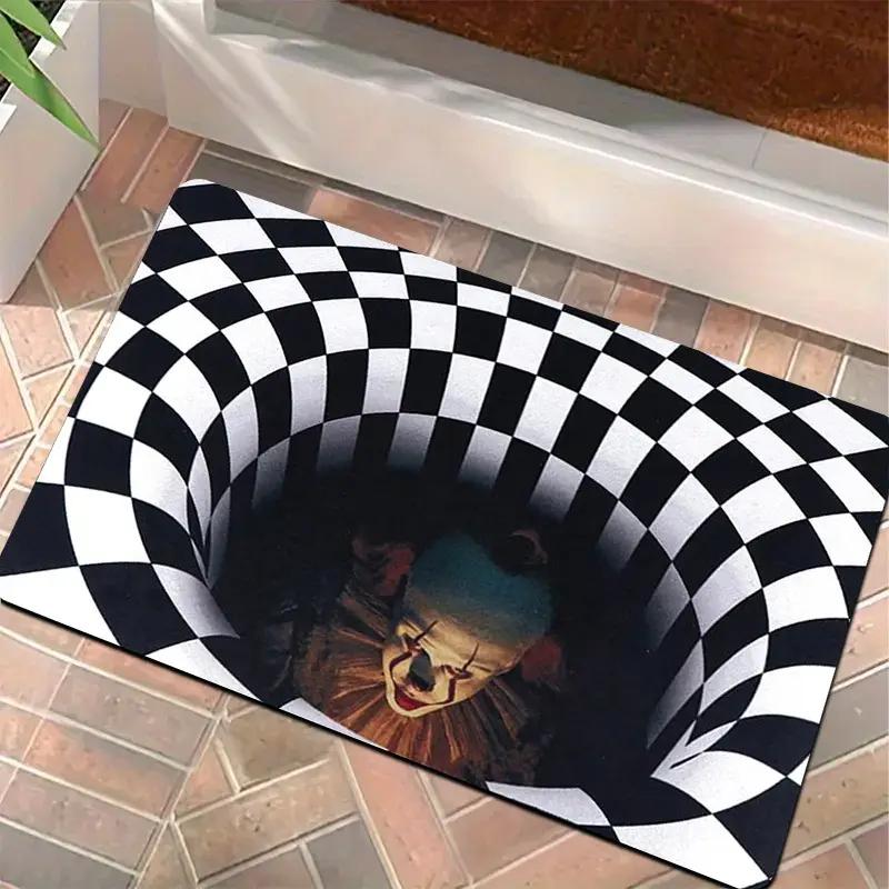 Halloween Non Slip Pumpkin Floor Mat Scary Bathroom Carpet for Indoor Living Room Kitchen Halloween Party Decoration Rug