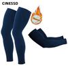 2024 CINESSD Black Winter Outdoor Cycling Arm Warmer MTB Bicycle Running Racing MTB Bike Leg Sleeve Fleece Leg Protection Cover