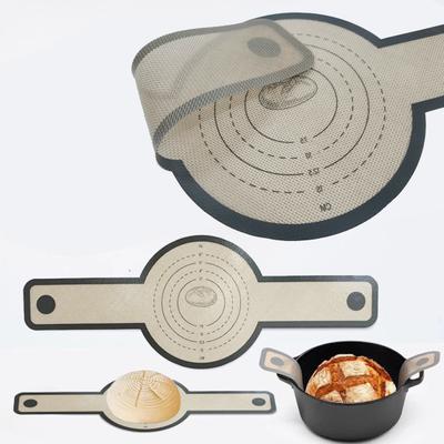 2Pcs Dough Baking Mat Heat-resistant Non-Stick Silicone Bread Sling Mat Reusable Bread Mat for Home Kitchen