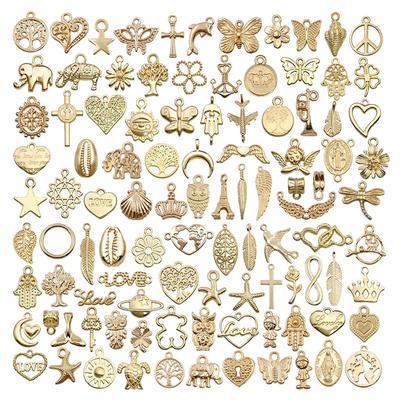 Charm Accessory Parts 100-piece Set Bracelet Making DIY Handmade Accessories Diverse Designs Materials Gift Crafts