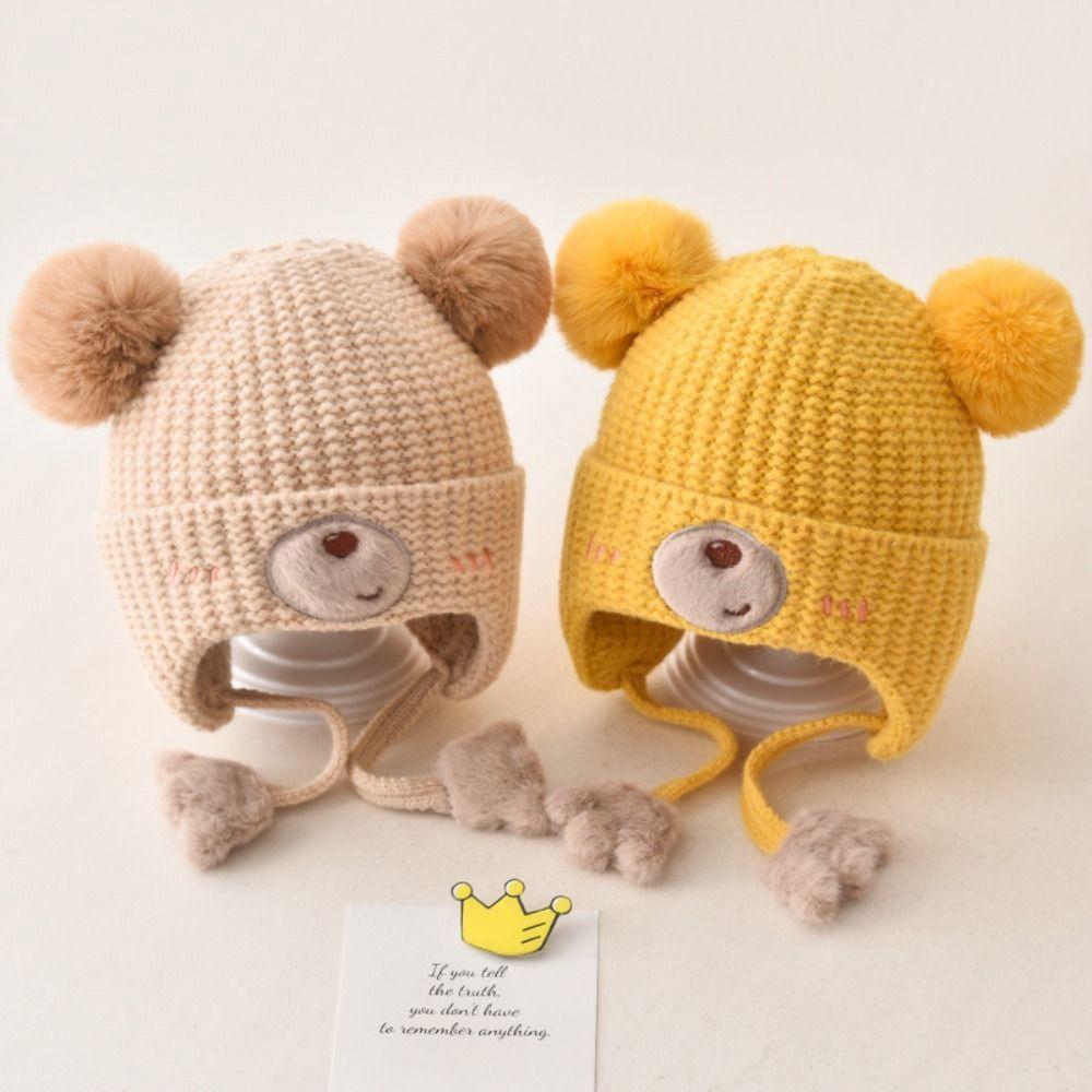 Warm Material Baby Hat Cute Design Ear Protection Hat Children's Woolen Hat  Autumn Season