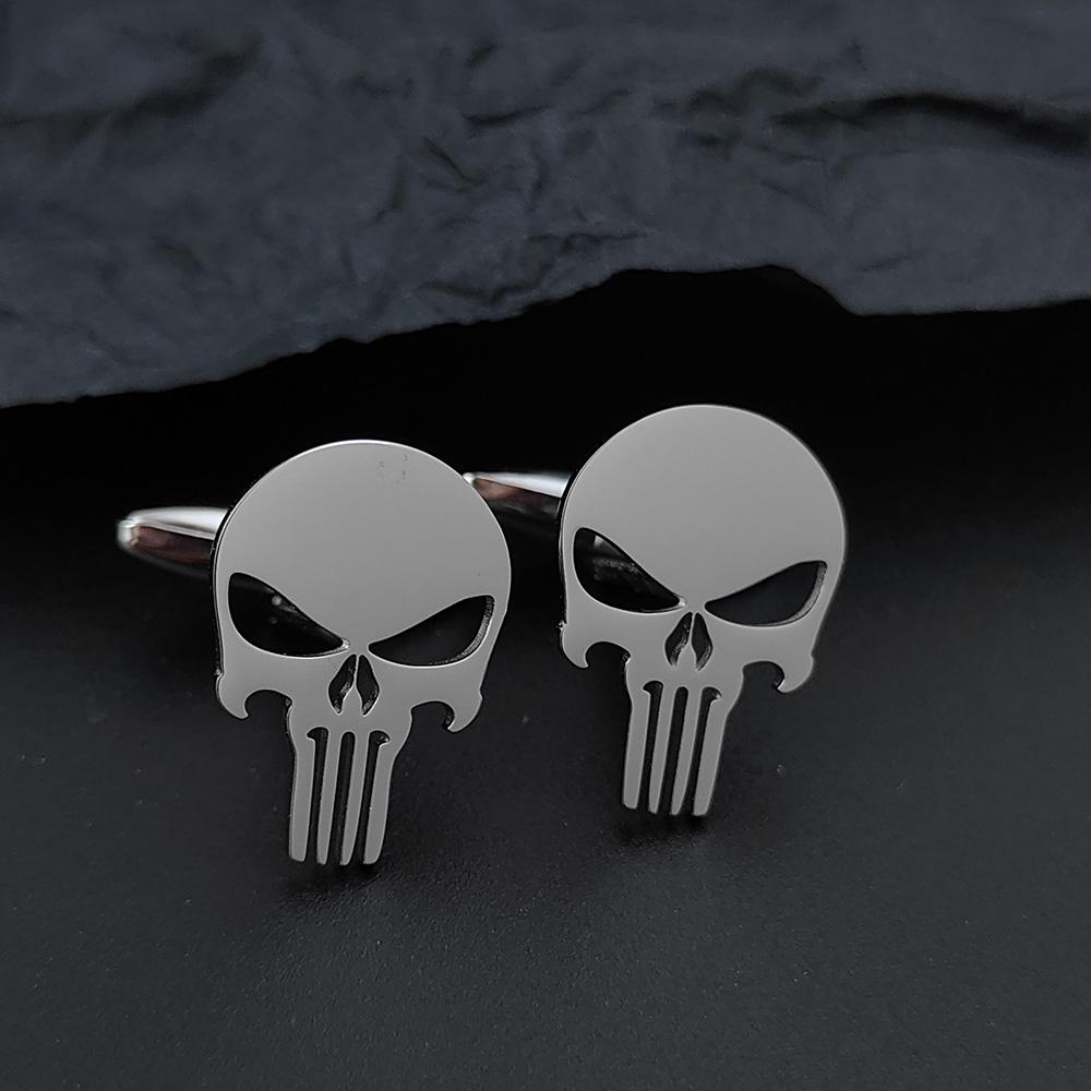 Trendy Skull Metal Suit Cufflinks, Men's Personalized Stainless Steel Badge, Jacket/backpack Decorations.