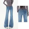 Jeans in Denim a Zampa Vita Alta da Donna