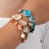 Boho Gold Color Metal Scallop Pendant Bracelet 2025 Women's Simple Color Stone Vacation Beach Fashion Jewelry