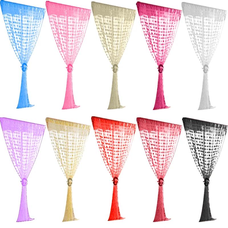 Colorful Romantic Love Pattern Line String Curtain Window Door Sheer Curtain For Living Room Home Decoration 100CM*200CM