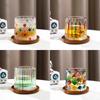 275ml Rotating Whisky Glass Beer Scotch Bourbon Crystal Tumbler with Coaster Color Crystal Glass Cup Thick Glass Gift Hand Paint
