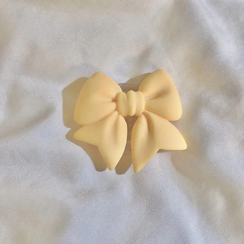 Plain Macaron Color Bow-knot Smart Tok Universal Phone Holder Korean Girl's Phone Bracket GripTok Stand Socket Lazy Bracket