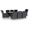 Day and Night - Day and Night Garden Dining Set 9 Pieces with Dark Gray Synthetic Rattan Cushions