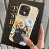 Romantic Cartoon Cat Flower Lichee Leather Pattern Phone Case For iPhone 17 16e 16 15 14 13 12 11 Air Pro Max Plus X XR XSMax