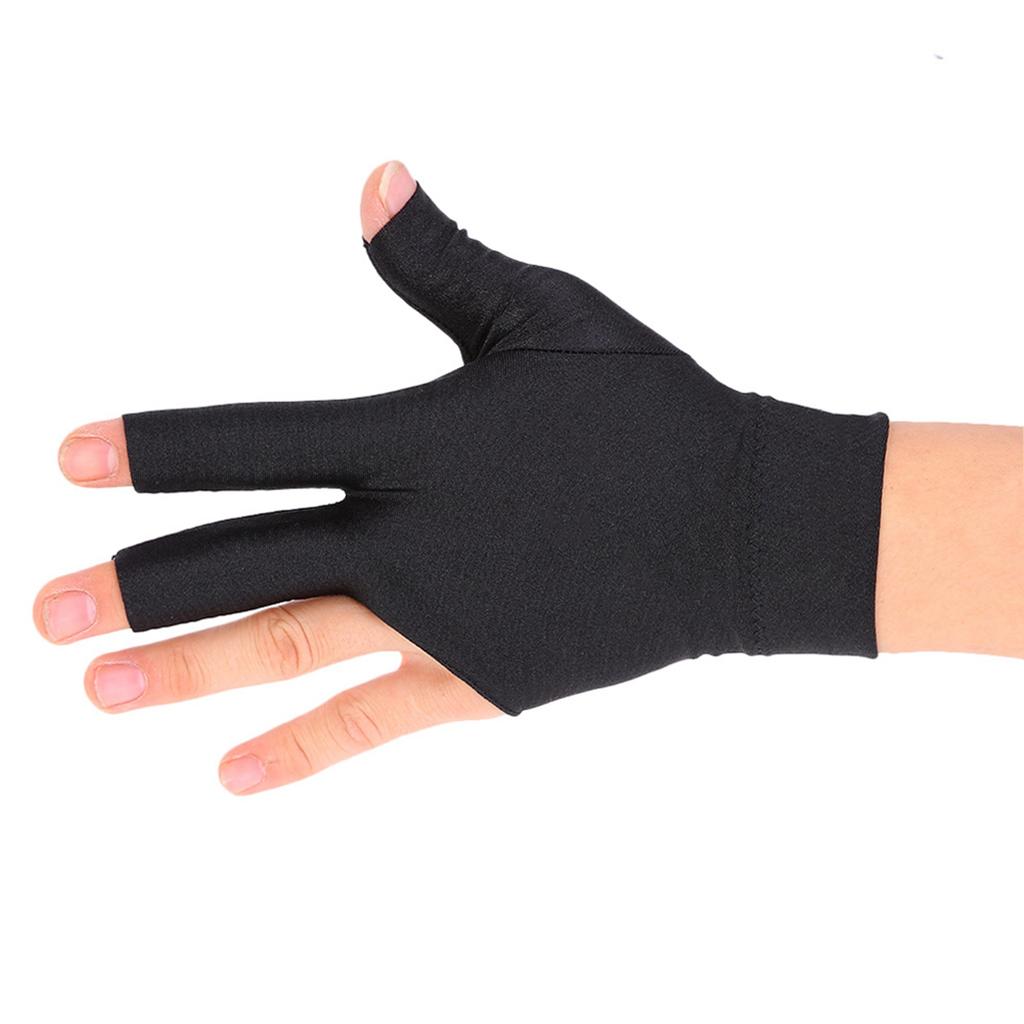 Snooker Billiard Shooter Cue Pool Gloves Left Hand Open Three Finger Spandex Glove