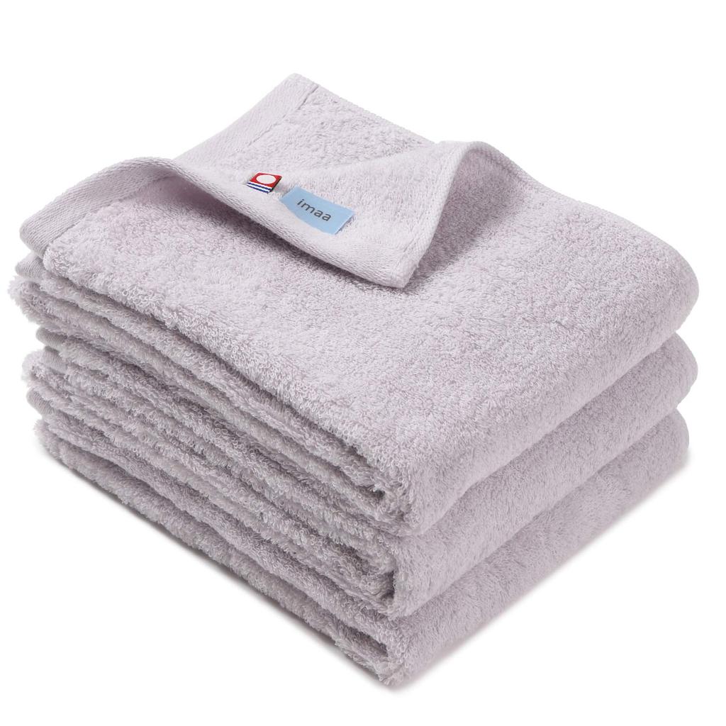 imaa Imabari Certified Face Towels, 3-Piece Set, Hotaka, Thin, Quick-Drying, Absorbent, Made in Japan, Purple