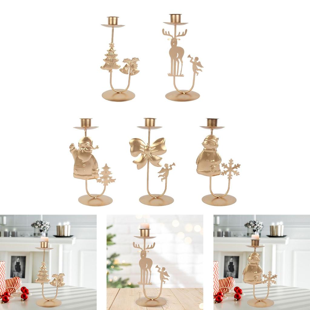 Taper Candle Holder Christmas Candlestick Candelabrum Club Farmhouse Candles Stand Candelabra for Living Room Mantel New Year