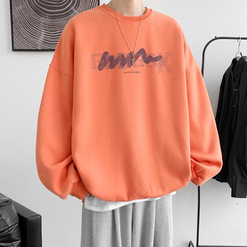 Round Neck Sweatshirt Men's Spring and Autumn New Heavyweight Hooded Top Men's American Trendy Brand Casual Large Size Jacket for Men