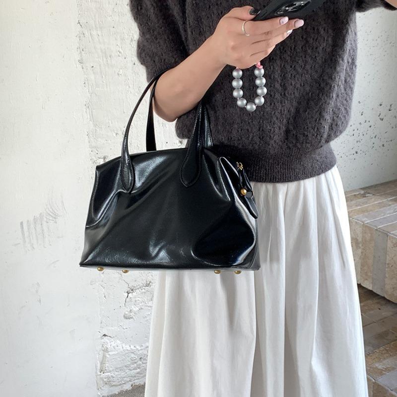 Neue Handtasche mit großem Fassungsvermögen, hochwertige Tote Bag für Pendlerinnen, Reißverschluss, einfache Handtasche aus weichem Leder.