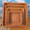Rattan-Style Wicker Basket: Square Fruit, Bread & Vegetable Storage