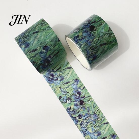 Decorative Paper Tape Washi Tape, Oil Painting Masking Artist Patterns Adhesive Scrapbooking for DIY Crafts, Junk Journal, Gift Wrapping, Supplies