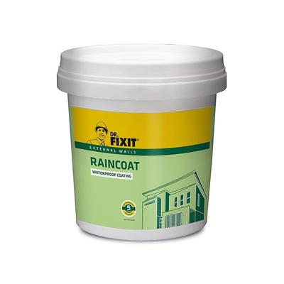 Dr. Fixit Raincoat WPC Waterproof Coating for External Walls, No Dilution, 1 Litre Elastomeric Coating for Brush Roller