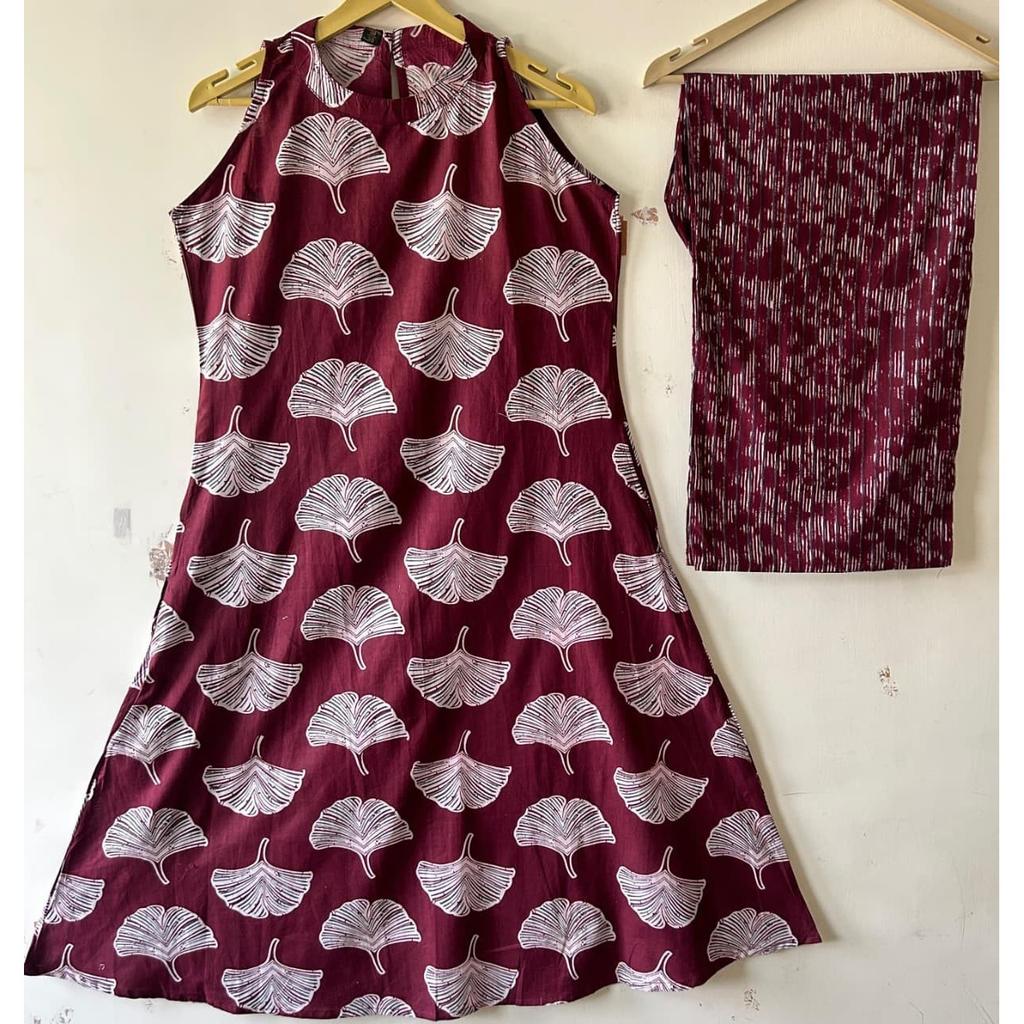 Women's Aline Kurti with Palazzo Set Indian Bollywood Ethnic Kurta Cord Set