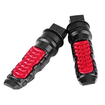 1 Coppia di Pedali Passeggero Posteriori Universali in Alluminio per Moto con Foro da 8mm Rossi