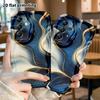 Phone Case: 2D Flat Samsung Galaxy A34 A35 S20 S22 S21 FE Plus Ultra Protective Case, Navy Blue and White Fluid, Christmas and Halloween Gift