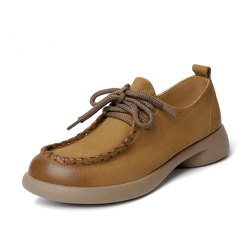 Fashion AIYUQI Women Shoes Retro 2025 Season New Genuine Leather Lace-up Shoes Ladies British Style Large Size Women's Spring Shoes