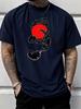 Unisex White Crew Neck Tee Oriental Cloud Red Sun Art Print Loose Oversized Short Sleeve Unisexs Summer Streetwear Casual Basic Top