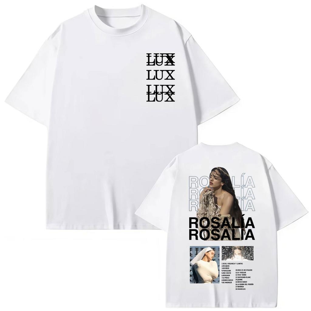 Singer Rosalia LUX Graphic T Shirts Men's Women's Fashion Aesthetic Short Sleeve T-shirt Cotton Oversized T-shirts
