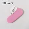 10 Pairs of  Women's Summer Ultra Thin Candy Color Versatile Breathable Silicone Invisible Boat Socks