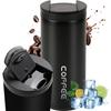 Termos Kubek Termiczny Butelka Bidon 400Ml Do Kawy Herbaty Yerba Mate Alogy Stalowy Czarny