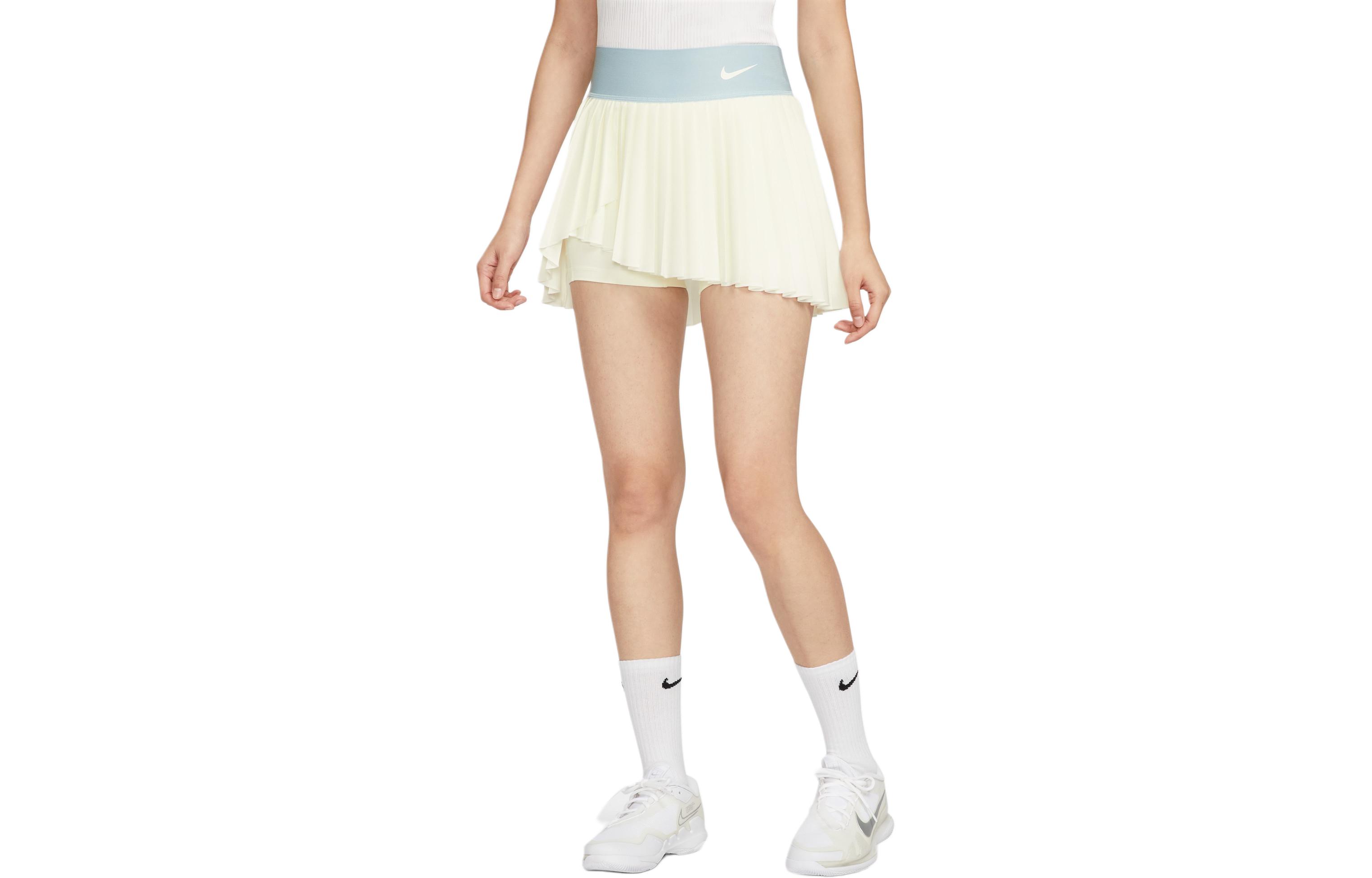 Nike SS24 ADVANTAGE DRI FIT Casual Short Skirts Women s Sail White/Joy Ocean Blue HF6596-134 S