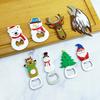 Christmas Bottle Opener Santa Snowman Stainless Steel Bottle Openers Magnetic Refrigerator Sticker 2025 Party Decor Supplies