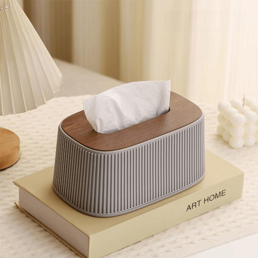 Smooth Tissue Box with Lid Large Opening Facial Tissue Holder Desktop Tissue Dispenser Office