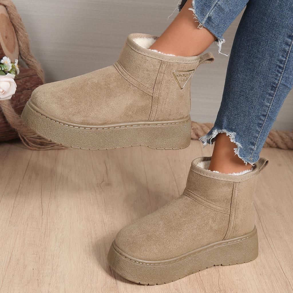 Fashion Winter Women's Casual Comfortable Snow Boots Velvet Cotton Minimalist Short Boots Fashionable Warm Women Shoes