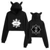 Jujutsu Kaisen Cropped Cat Ear Hoodie for Girls - European & American Anime Style