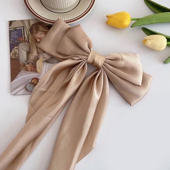 Hairpin Bright Color Large Bow Decor Hair Clip Women Lightweight Hair Accessories Daily Party Wedding Use