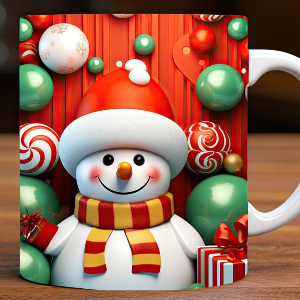 Christmas snowman ceramic coffee mug tea cup