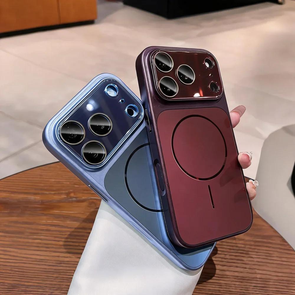 Luxury Shockproof Matte Bumper Clear Magnetic Case For iPhone 17 Pro Max 16 15 14 13 For Magsafe Shockproof Hybrid Lens Cover