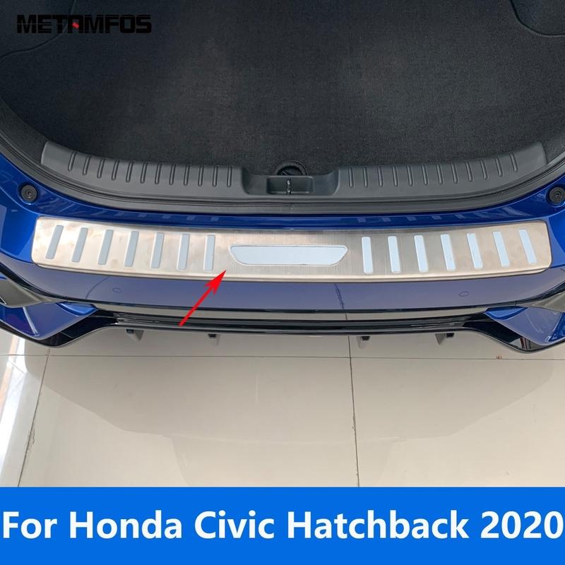 For Honda Civic Hatchback  Exterior Rear Trunk Bumper Foot Plate Tailgate Door Sill Scuff Guard Plate Car Accessories