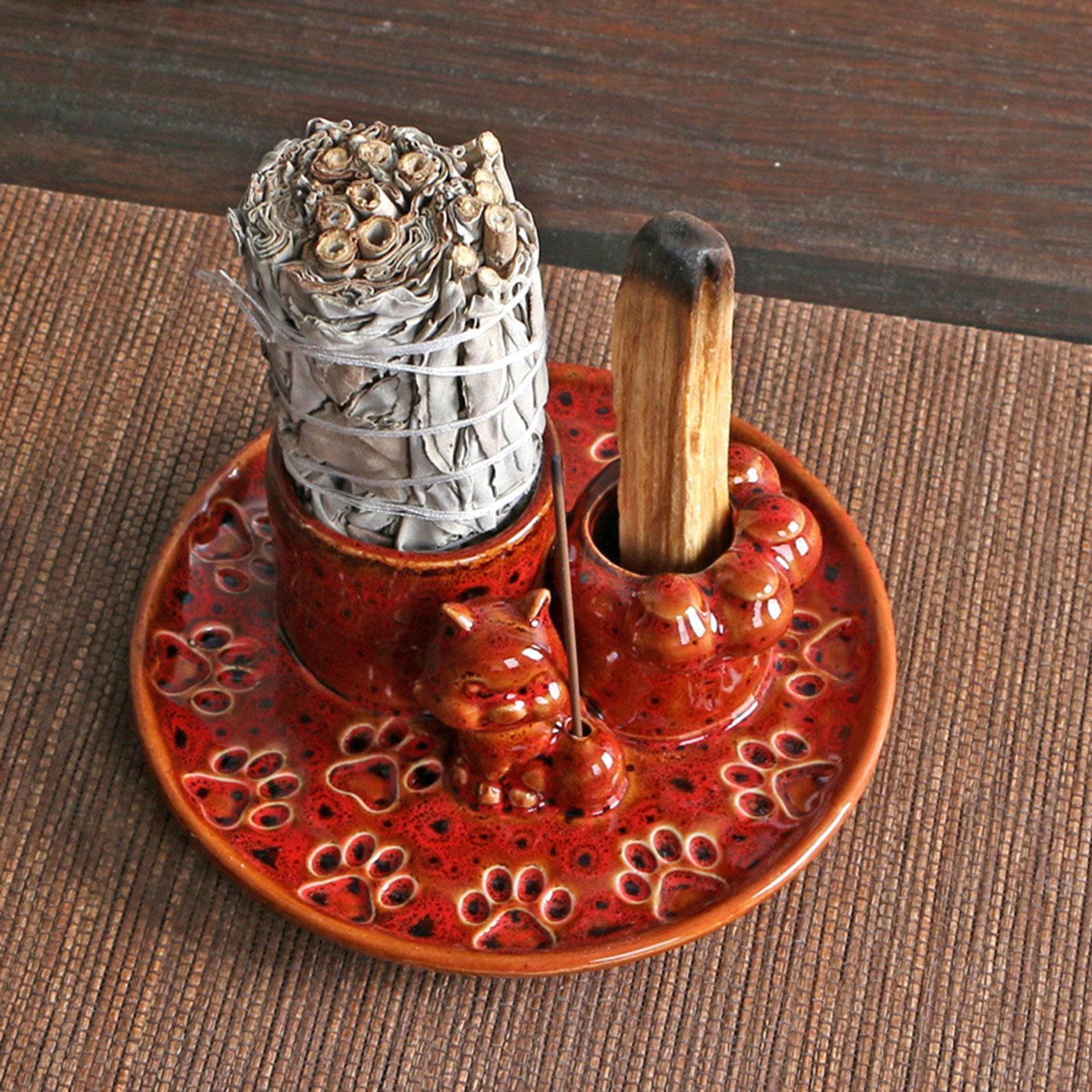 

Подставка для благовоний, декоративная свеча в виде кошки, подарочный домашний декор, керамика для гостиной Red