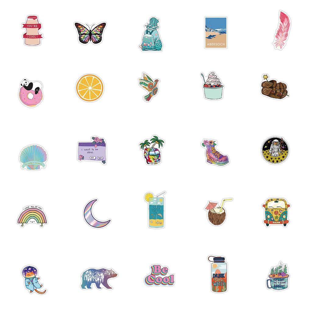 200 New Cartoon Personalized Graffiti Stickers Suitcase Guitar Without Glue Waterproof Stickers