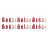 Rose smudged bow, sparkling diamond temperament, versatile removable wearable nails, 30 pieces