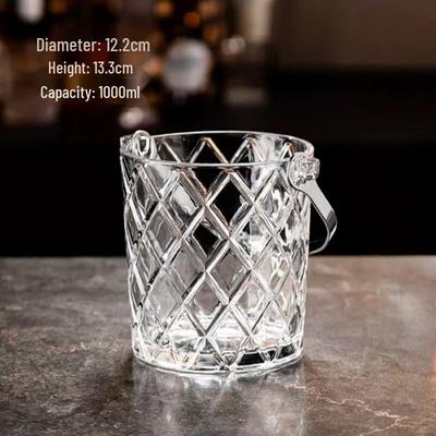 ZISIZ Crystal Glass Portable Champagne Ice Bucket