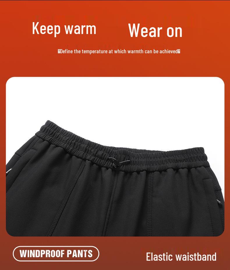 Autumn/Winter Unisex Windproof Softshell Hiking Pants with Waterproof Velvet Lining, Customizable LOGO