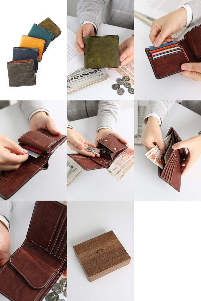 Corbo Men's Genuine Leather Bi-fold Wallet, Navy, CO-1LN-1701-73