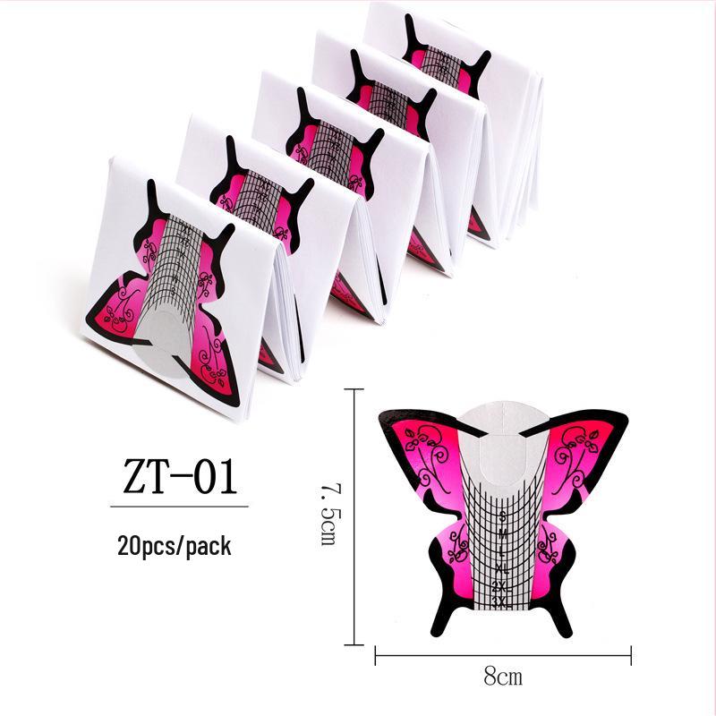 Nail Extension Paper Forms - Square Butterfly UV Gel & Acrylic, 20 To 100 Pcs