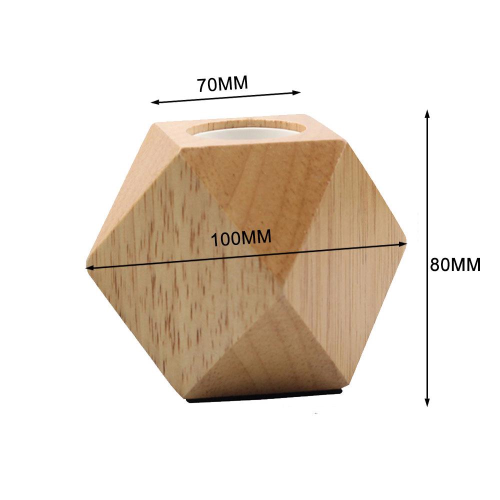 Rhombus Wood Table Lamp with E27 Screw Base and UK Three-Pin Plug