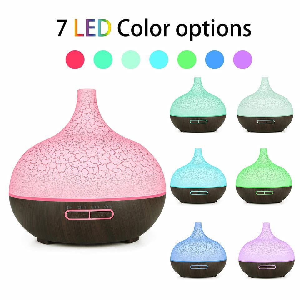 4 in 1 Air Humidifier with Starry Projector Aromatherapy Diffuser & Flame Effect, USB Rotate Projection Light Mist Maker Fogger